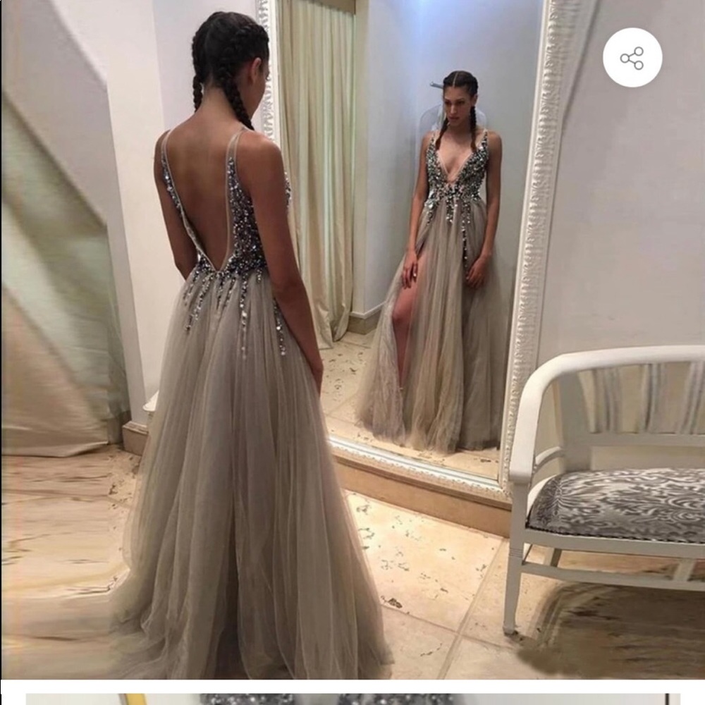 Grey sequin gown